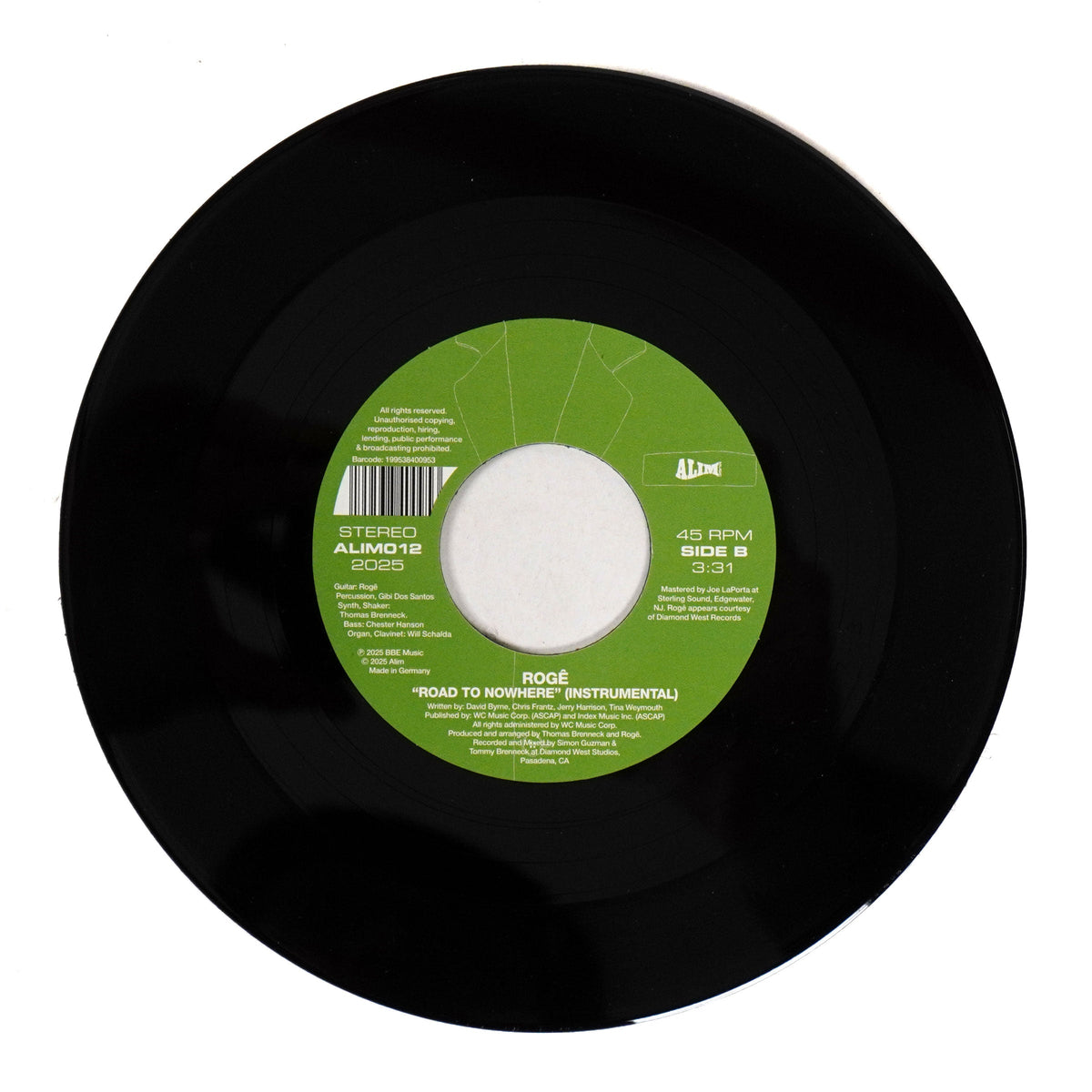 Roge: Road To Nowhere (Talking Heads Cover) Vinyl 7"