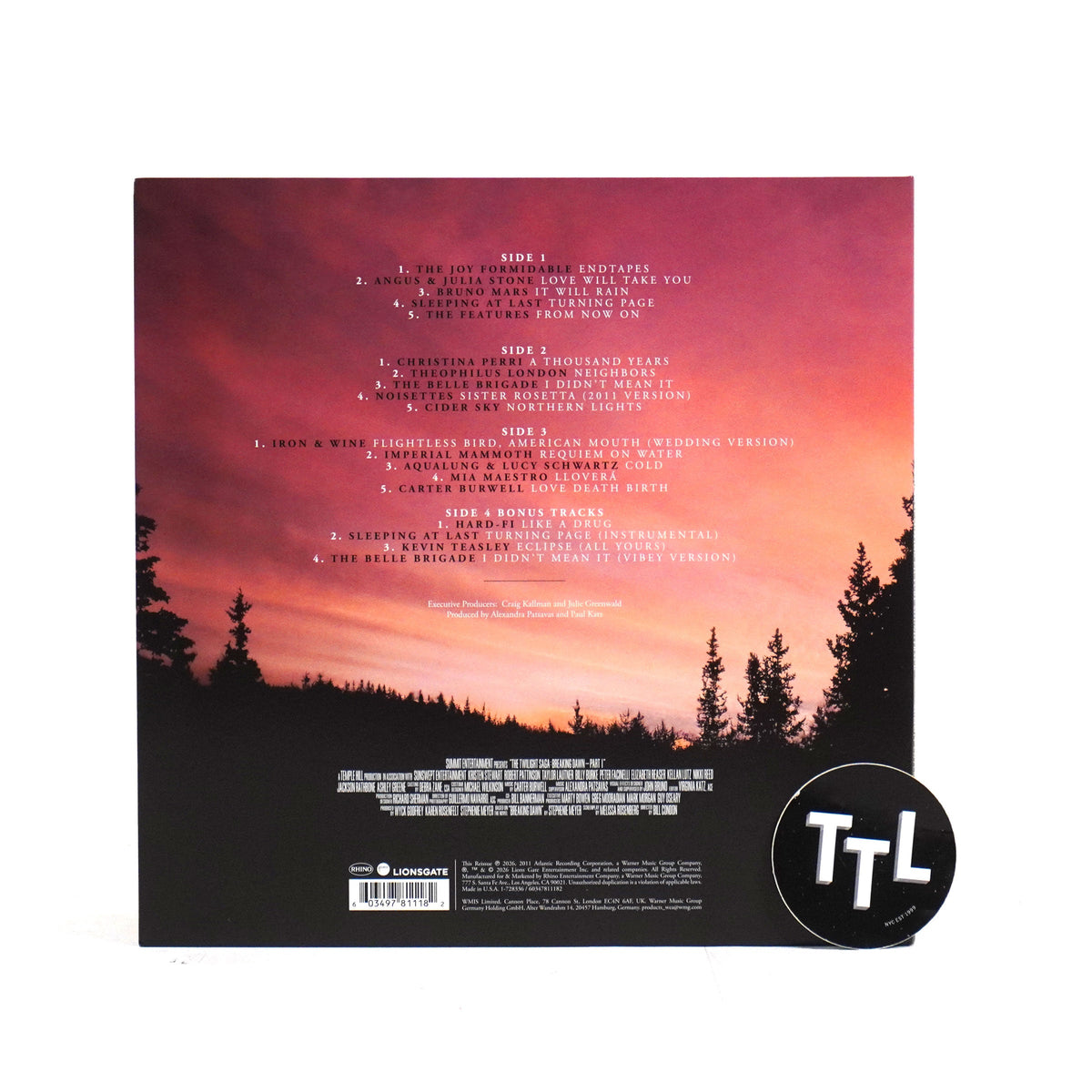 Twilight: The Twilight Saga Breaking Dawn Pt.1 Soundtrack Vinyl 2LP