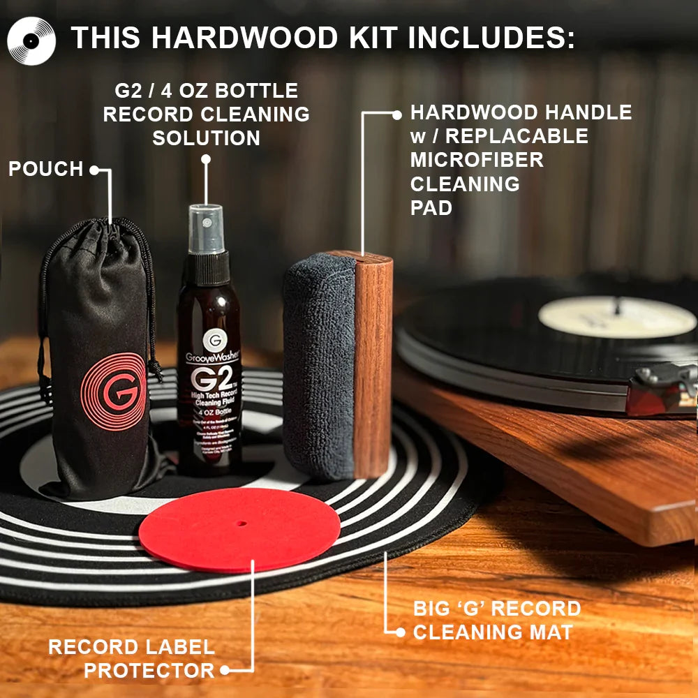 GrooveWasher Hardwood Record Cleaning Kit (Deluxe Set)