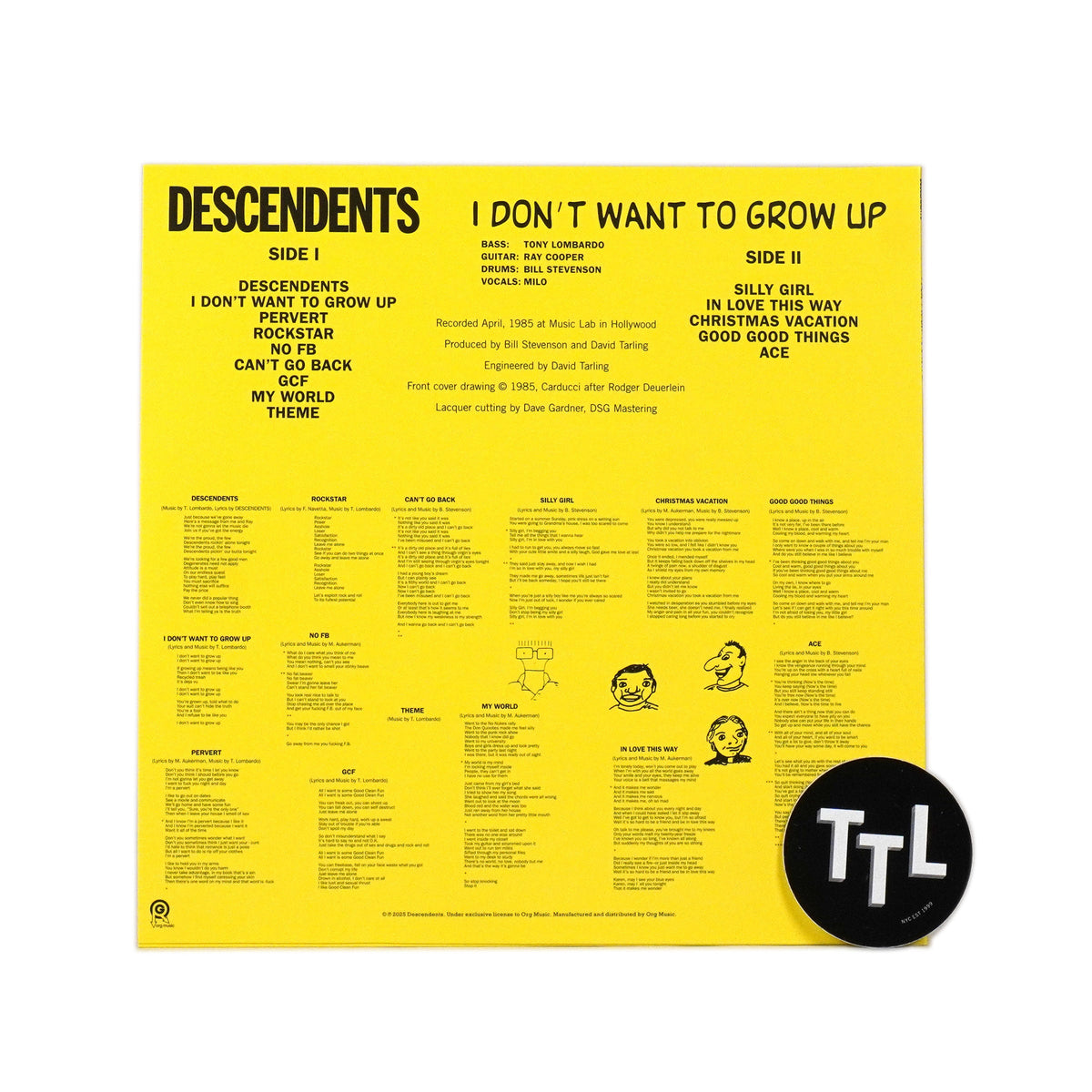 Descendents: I Don't Want To Grow Up (Colored Vinyl) {Vinyl LP}