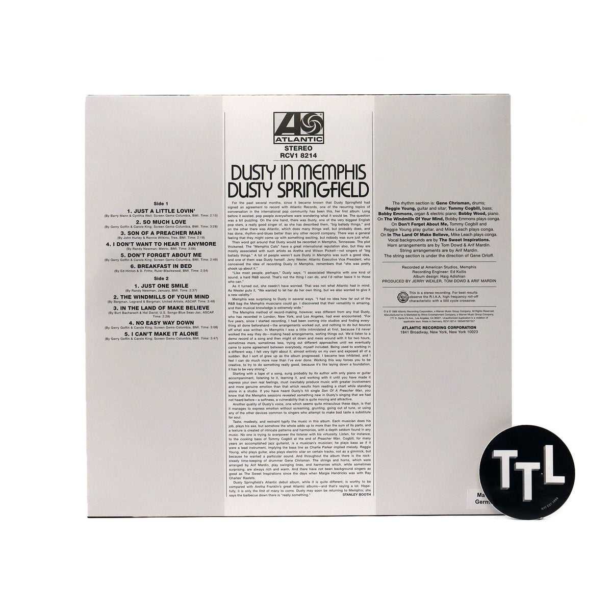 Dusty Springfield: Dusty In Memphis (Atlantic 75, Colored Vinyl) {Vinyl LP}