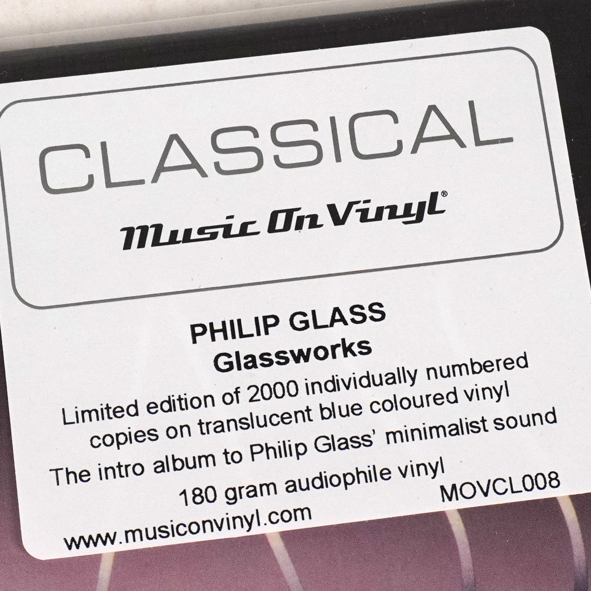 Philip Glass: Glassworks (180g, Blue Colored Vinyl) {Vinyl LP}