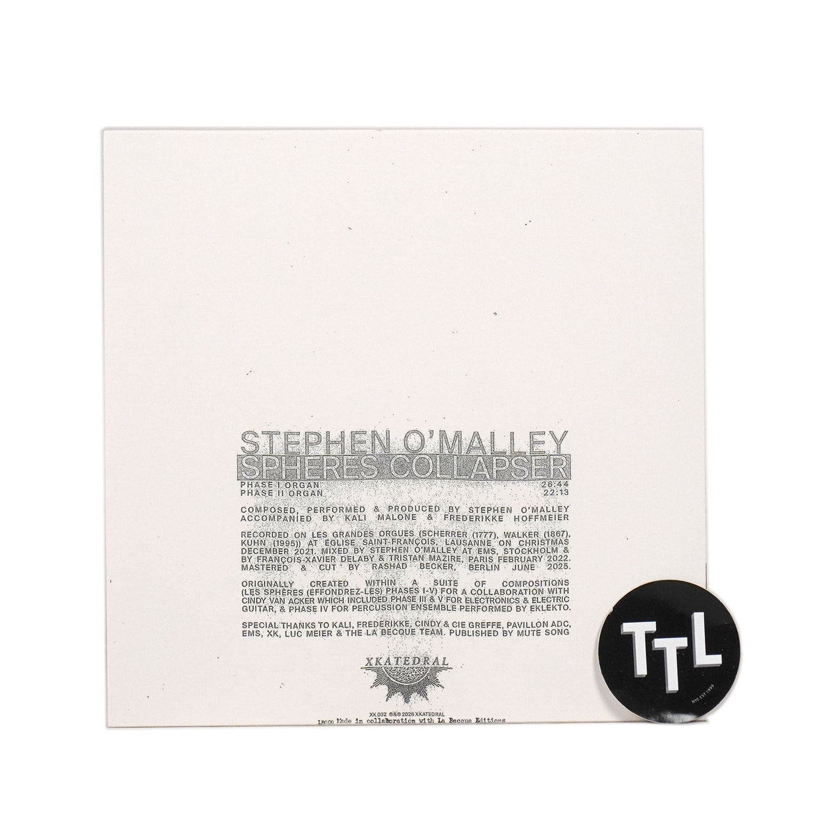 Stephen O’Malley: Spheres Collapser {Vinyl LP}